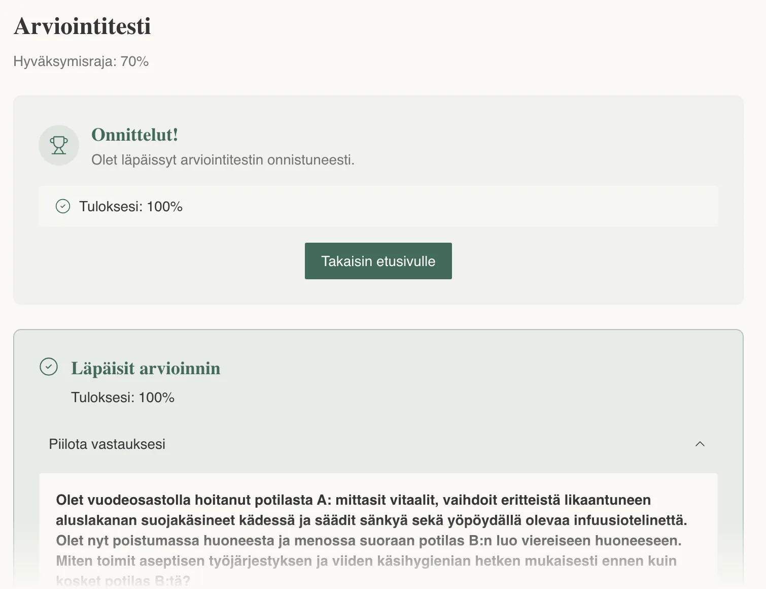 TAIMIn arviointitesti: oppija vastaa omin sanoin ja tekoäly arvioi vastauksen